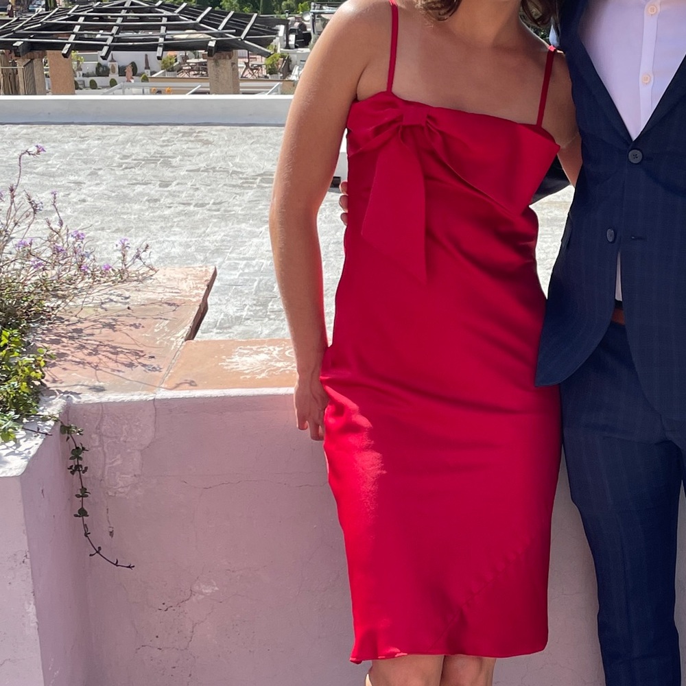 Anthropologie red dress